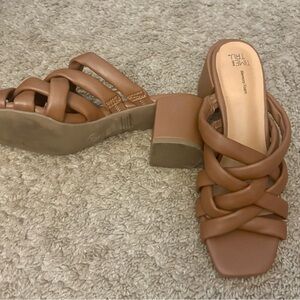 Tan heel sandals, used once